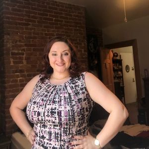 Purple multicolored work blouse